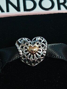 Authentic Pandora Limited Edition Vintage Heart Charm USB792200 Sterling Silver